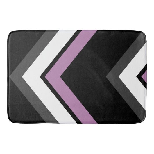 Tapis De Bain Chevron rose, noir, gris et blanc (Devant)