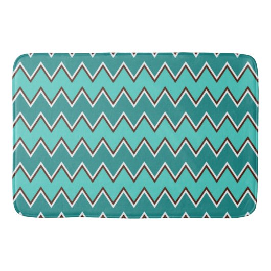 Tapis De Bain Chevron turquoise et Brown (Devant)