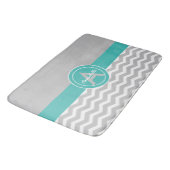 Tapis De Bain Chevron Turquoise gris (Angle)