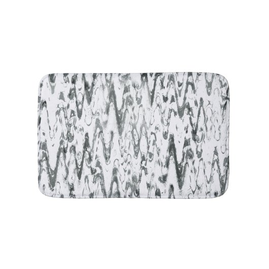 Tapis De Bain Chevrons Abstraits modernes Monochromatiques (Devant)