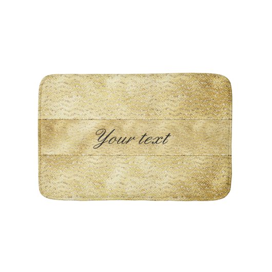 Tapis De Bain Chevrons chics de parties scintillantes d'or de (Devant)