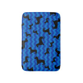 Tapis De Bain Chevrons noirs de bleu de teckel (Devant (Vertical))
