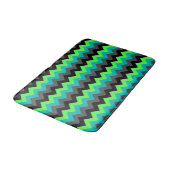 Tapis De Bain Chevrons Ombre Noir Vert Moyen Mat Bain (Angle)
