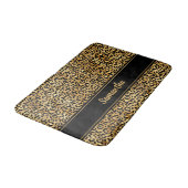 Tapis De Bain Chic Black Gold Empreinte de léopard personnalisé (Angle)