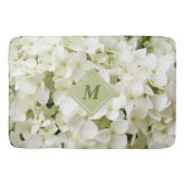 Tapis De Bain Chic Blanc Hydrangea Sage Vert Monogramme Mat de b (Devant)