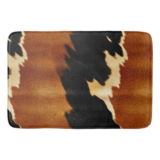 Tapis De Bain Chic Brown Black Cream Western Cowhide (Devant)