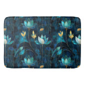 Tapis De Bain Chic chrysanthème turquoise (Devant)