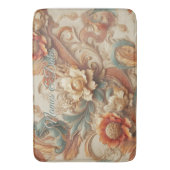 Tapis De Bain Chic, Elegant Crèmes & cuir texture fleur look (devant Vertical)