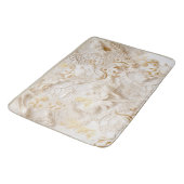 Tapis De Bain Chic, Elegant Crèmes & cuir texture fleur look (Angle)