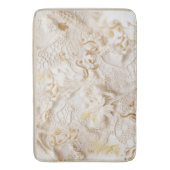 Tapis De Bain Chic, Elegant Crèmes & cuir texture fleur look (devant Vertical)