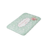 Tapis De Bain Chic Elegant Damask, Rose, Message Motivationnel (Angle)