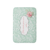 Tapis De Bain Chic Elegant Damask, Rose, Message Motivationnel (Devant (Vertical))
