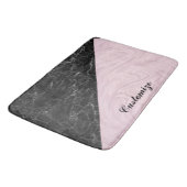 Tapis De Bain Chic Elegant Marbre Noir Rose Personnaliser (Angle)