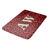 Tapis De Bain Chic Empreinte de léopard rouge noir (Angle)