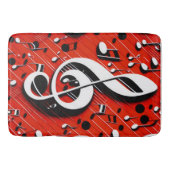 Tapis De Bain Chic et tendance notes de clef rouges blanches et (Devant)