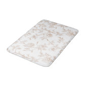 Tapis De Bain Chic Fleur Blanc Crème Élégant (Angle)