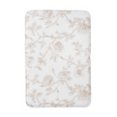 Tapis De Bain Chic Fleur Blanc Crème Élégant (Devant (Vertical))
