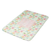 Tapis De Bain Chic floral rose menthe (Angle)