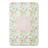 Tapis De Bain Chic floral rose menthe (devant Vertical)