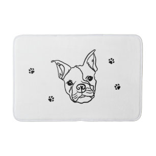 Tapis De Bain Chic French Bulldog Line Art : Modifier votre text