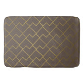 Tapis De Bain Chic Géométrique Café Doré Chocolat Brown (Devant)