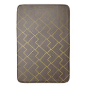 Tapis De Bain Chic Géométrique Café Doré Chocolat Brown (devant Vertical)