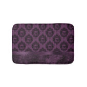 Tapis De Bain Chic gothique pourpre | Aubergine et crâne noir (Devant)