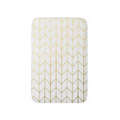 Tapis De Bain Chic moderne d'arrière - plan blanc de Chevron (Devant (Vertical))