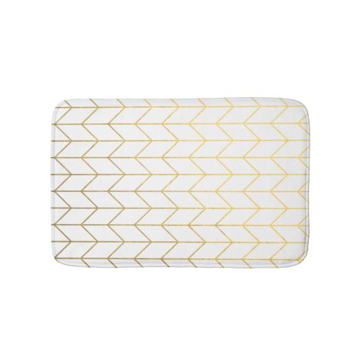 Tapis De Bain Chic moderne d'arrière - plan blanc de Chevron (Devant)