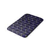 Tapis De Bain Chic moderne de bleu marine de Chevron d'or jaune (Angle)