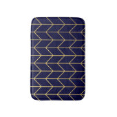 Tapis De Bain Chic moderne de bleu marine de Chevron d'or jaune (Devant (Vertical))