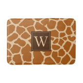 Tapis De Bain Chic moderne Giraffe Imprimer Monogramme (Devant)