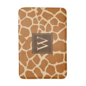 Tapis De Bain Chic moderne Giraffe Imprimer Monogramme (Devant (Vertical))