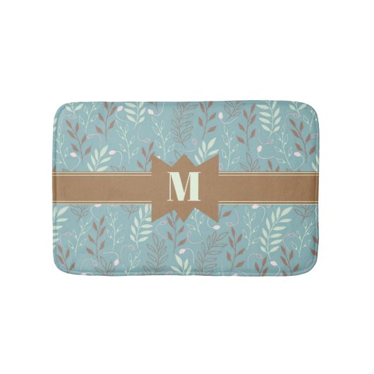 Tapis De Bain Chic Monogramme Motif botanique (Devant)