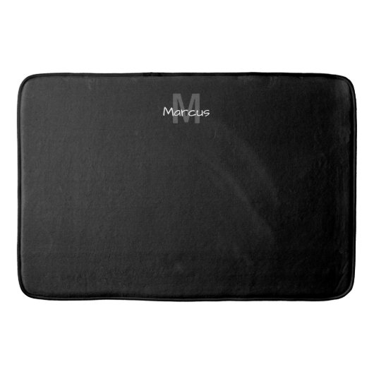 Tapis De Bain Chic noir monogramme (Devant)