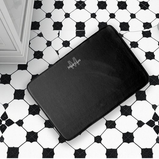 Tapis De Bain Chic noir monogramme