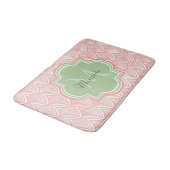 Tapis De Bain Chic Pink Arc Pétoncles Soft Green Nom (Angle)