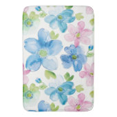 Tapis De Bain Chic rose bleu bleu floral (devant Vertical)