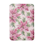 Tapis De Bain Chic rose Poinsettia Fleurs Noël (Devant (Vertical))