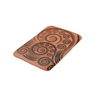 Tapis De Bain Chic Terracotta Fern Frond Swirl Bain Mat