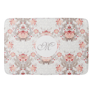 Tapis De Bain Chic Vintage motif floral damask Monogramme Bain M