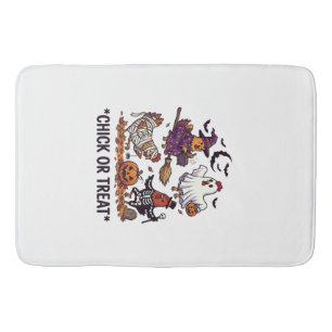 Tapis De Bain Chick Or Treat Haloween Poulets Sorcière Fantôme C