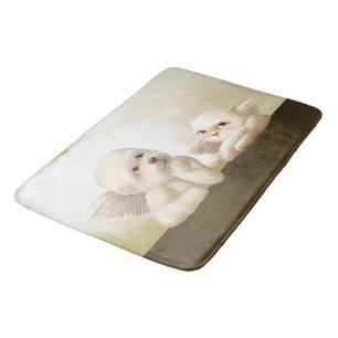 Tapis De Bain Chien angélique et chat sur Cloud