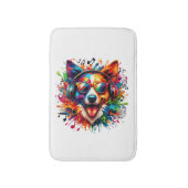 Tapis De Bain Chien Bats Coloré (Devant (Vertical))