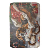 Tapis De Bain Chien Beagle Noël Festif (devant Vertical)