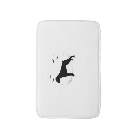 Tapis De Bain Chien de boîte - Silhouette de lune d'Halloween cl (Devant (Vertical))