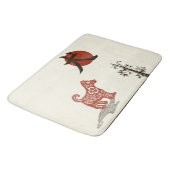 Tapis De Bain Chien de kanji sur le beige (Angle)