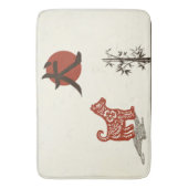 Tapis De Bain Chien de kanji sur le beige (devant Vertical)
