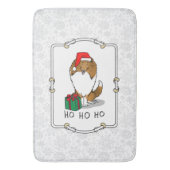 Tapis De Bain Chien de Noël Santa Hat Shetland Sheepdog (sable)  (devant Vertical)