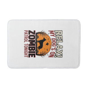 Tapis De Bain Chien de patrouille zombie Halloween Gravure vinta